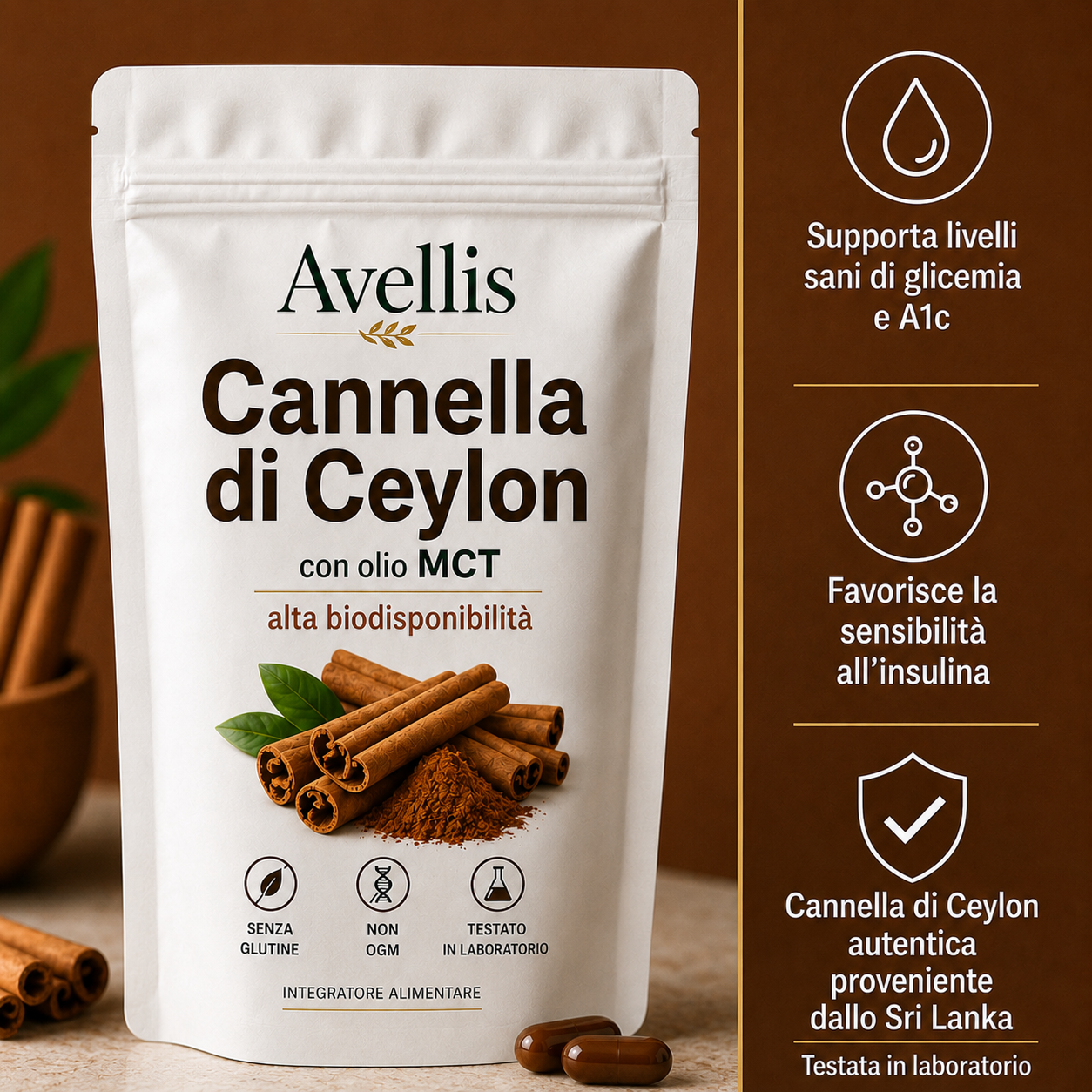 Cannella di Ceylon — Supporto Glicemico Clinico. Prima Che il Medico Ti Prescriva Qualcosa.